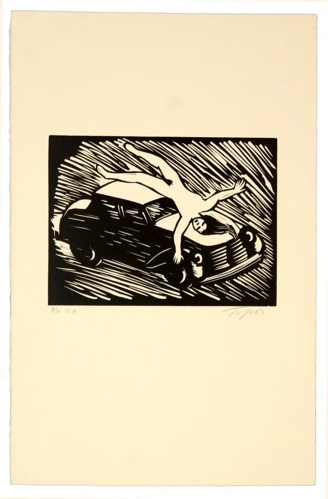 Linocut Topor - Sans titre, sans date