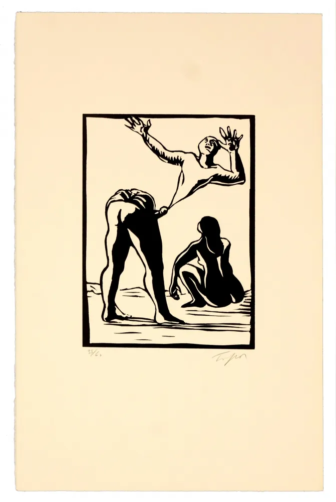 Linocut Topor - Self-made man