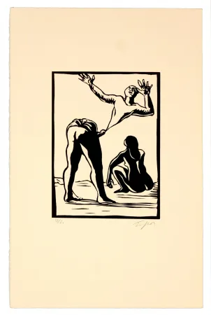 Linocut Topor - Self-made man