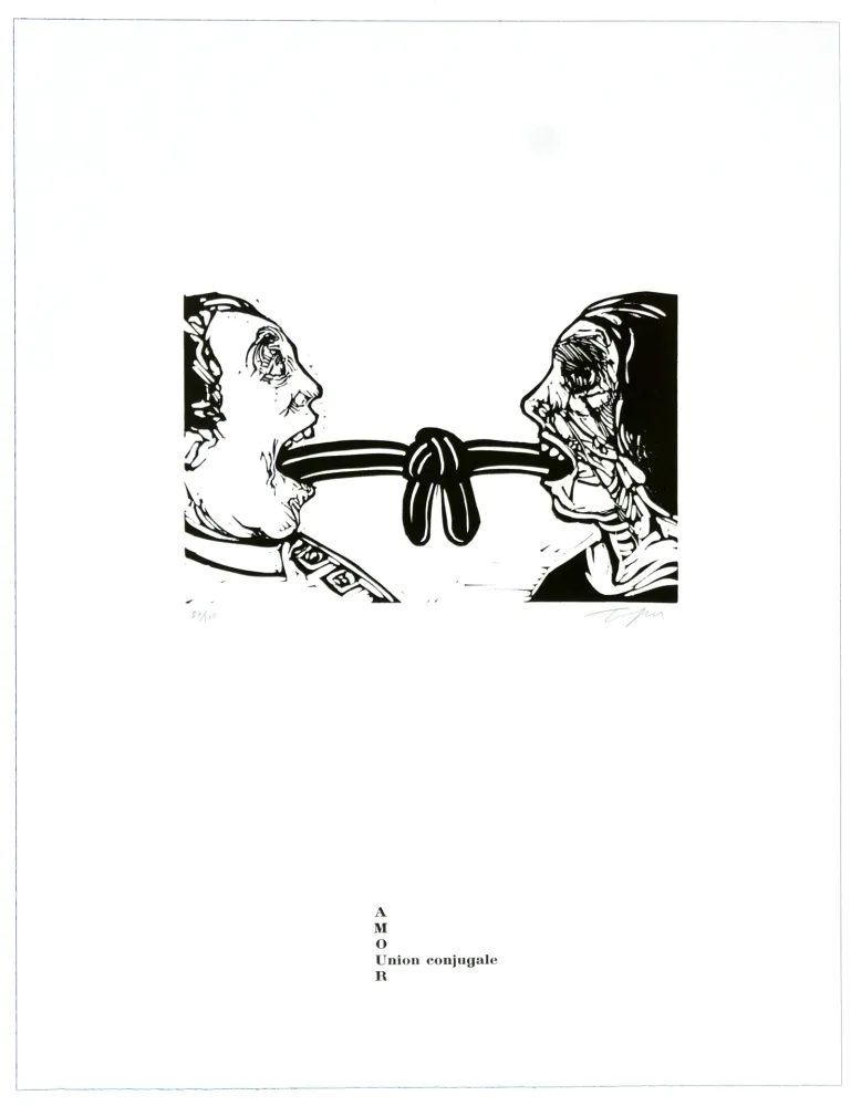 Linocut Topor - Union conjuguale