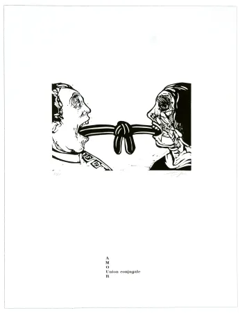 Linocut Topor - Union conjuguale