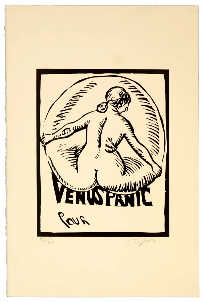 Linocut Topor - Venus Panic