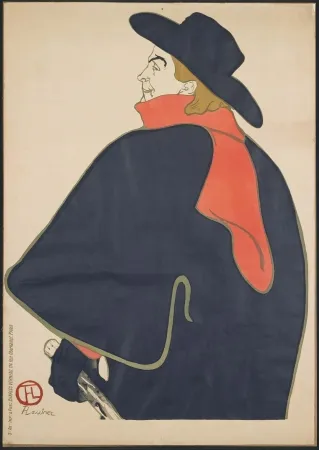 Lithograph Toulouse-Lautrec - Aristide Bruant dans son cabaret