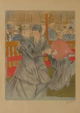 Lithograph Toulouse-Lautrec - La danse au Moulin Rouge