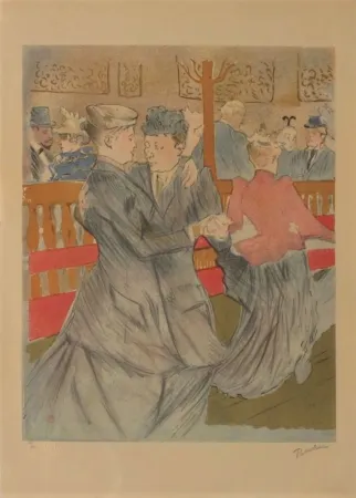 Lithograph Toulouse-Lautrec - La danse au Moulin Rouge