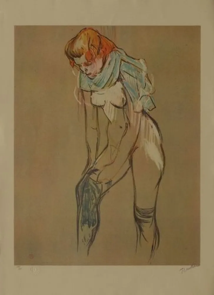 Lithograph Toulouse-Lautrec - L'Essayage des bas I