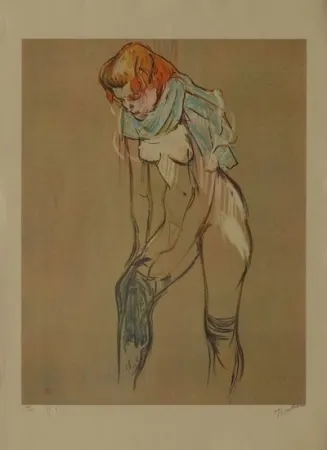 Lithograph Toulouse-Lautrec - L'Essayage des bas I