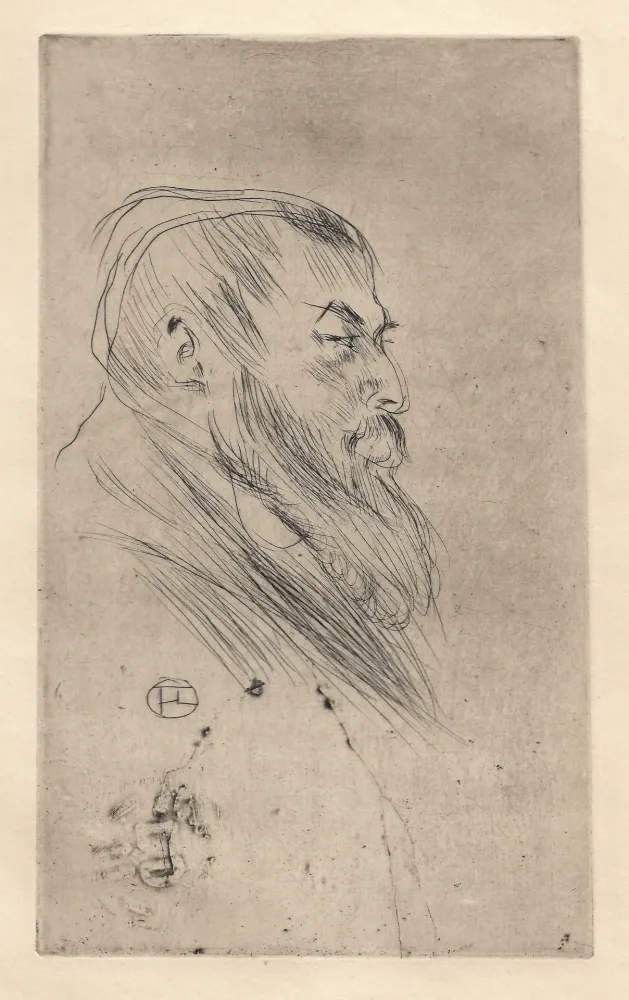 Drypoint Toulouse-Lautrec - Portrait de Tristan Bernard