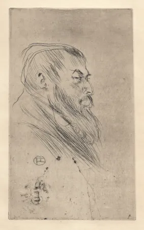Drypoint Toulouse-Lautrec - Portrait de Tristan Bernard