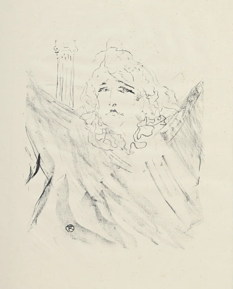 Lithograph Toulouse-Lautrec - Portraits d’Acteurs et d’Actrices : Sarah Bernhardt dans Cléopâtre, 1898