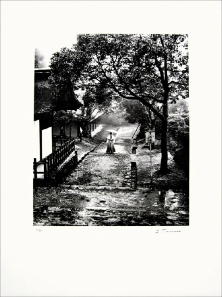 Lithograph Tourenne - Promenade dans la brume - Japon