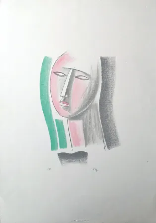 Lithograph Tozzi - Volto