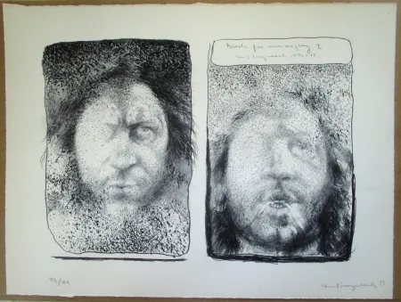 Lithograph Trampedach - Selfportrait I