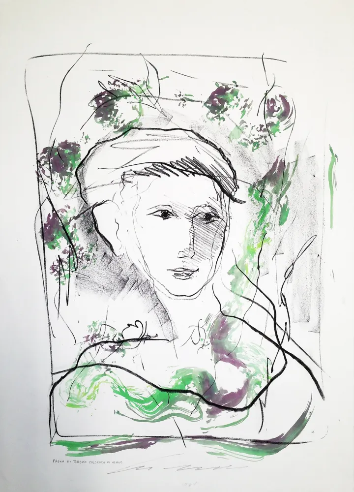 Lithograph Treccani - Fanciulla