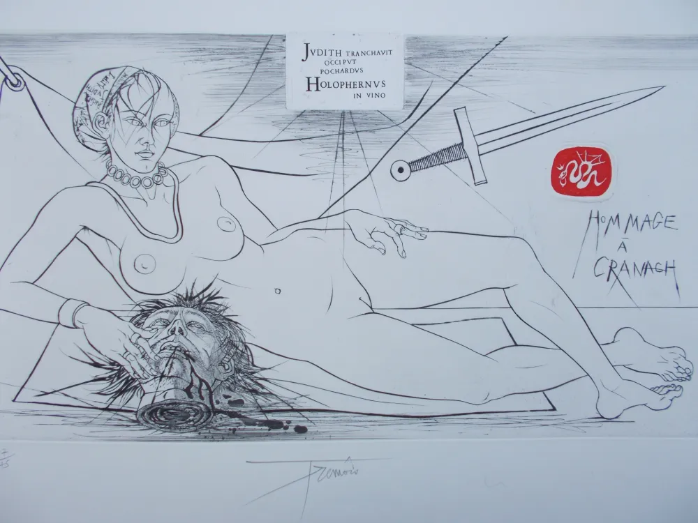 Etching Trémois - Hommage à Cranach