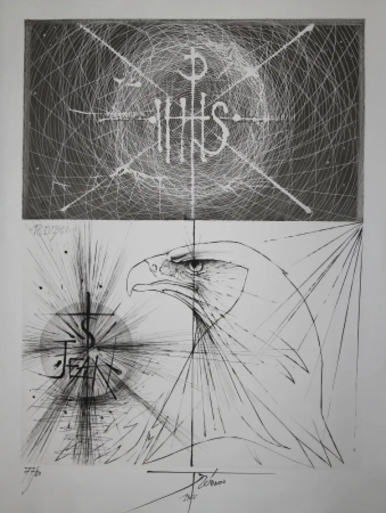 Etching Trémois - L'Aigle de la St Jean / The Eagle of the St John