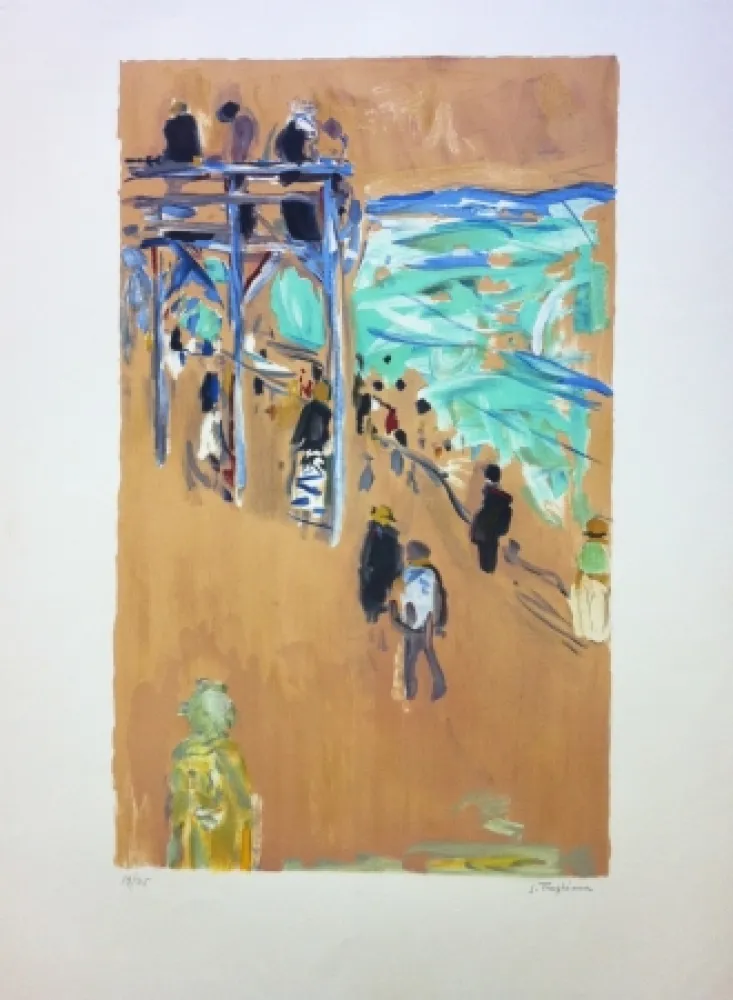 Lithograph Truphemus - La passerelle