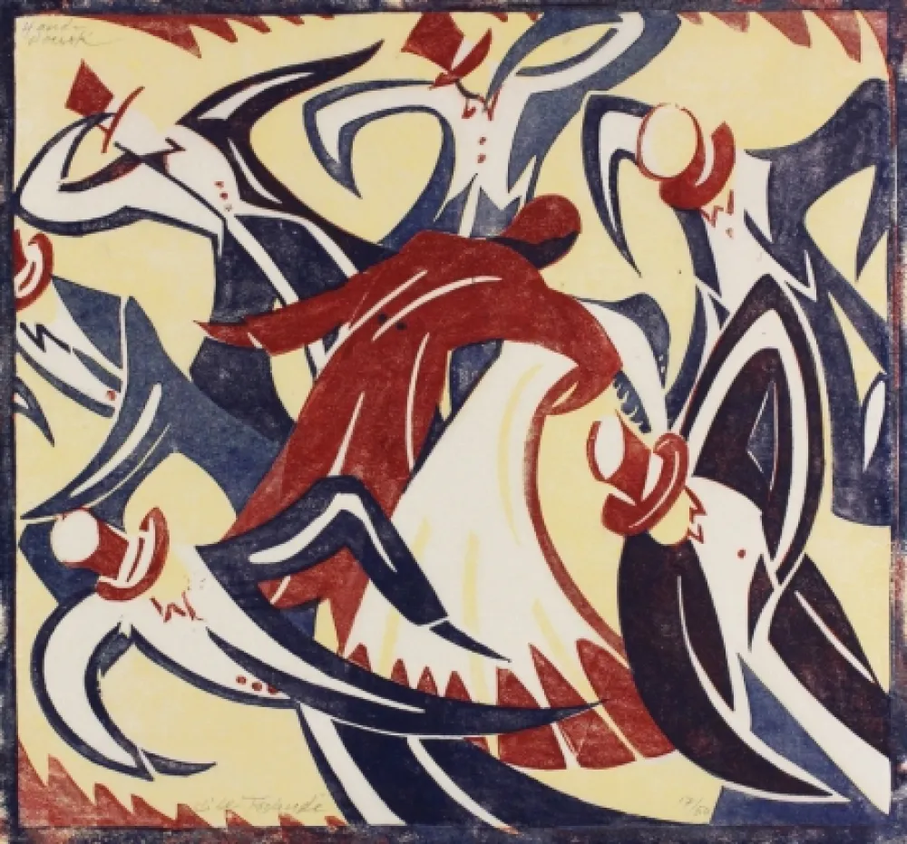 Linocut Tschudi - Dancers