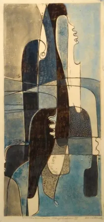 Linocut Tschudi - Venezianische Rhythmen III