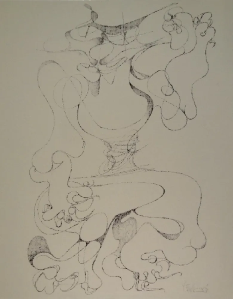 Lithograph Tschumi - Spielkatze