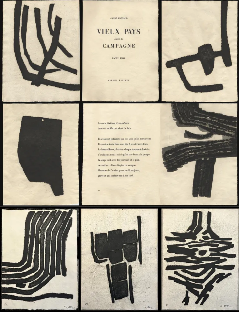 Illustrated Book Ubac - André Frénaud. VIEUX PAYS. Avec suite signée et gravures refusées (1967)