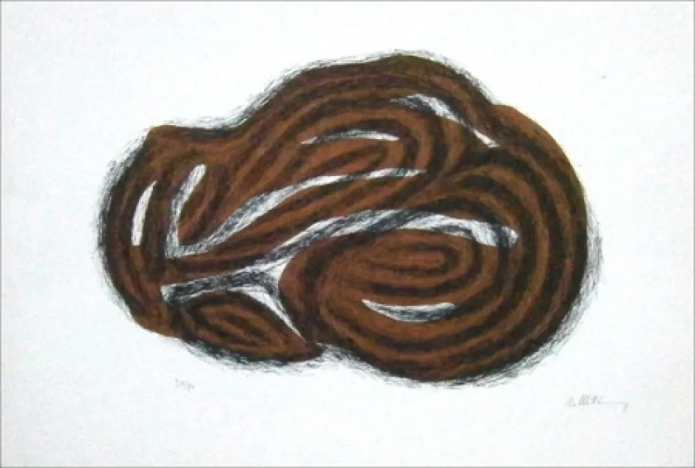 Lithograph Ubac - Corps endormi