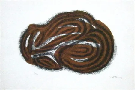 Lithograph Ubac - Corps endormi