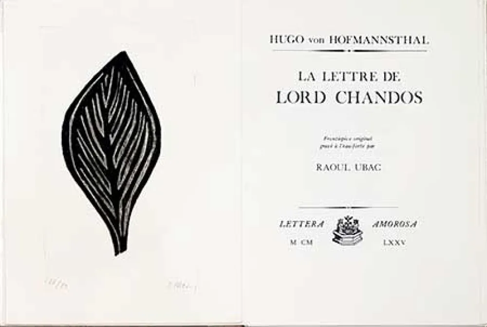 Illustrated Book Ubac - La lettre de Lord Chandos
