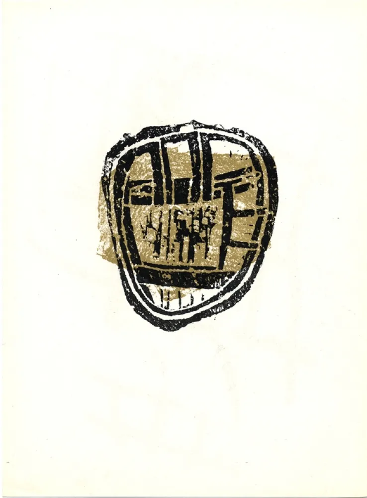 Lithograph Ubac - Old man's poems