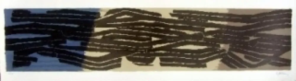 Lithograph Ubac - Paysage aux sillons 7