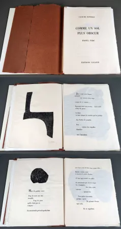 Illustrated Book Ubac - R. Esteban. COMME UN SOL PLUS OBSCUR. Avec 14 empreintes d'ardoises de Raoul Ubac (1979)