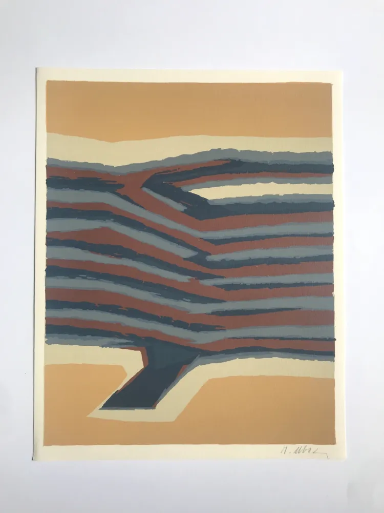 Lithograph Ubac - Voies ferrées (la Terre V)