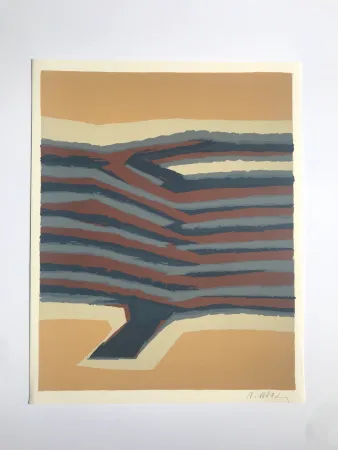 Lithograph Ubac - Voies ferrées (la Terre V)