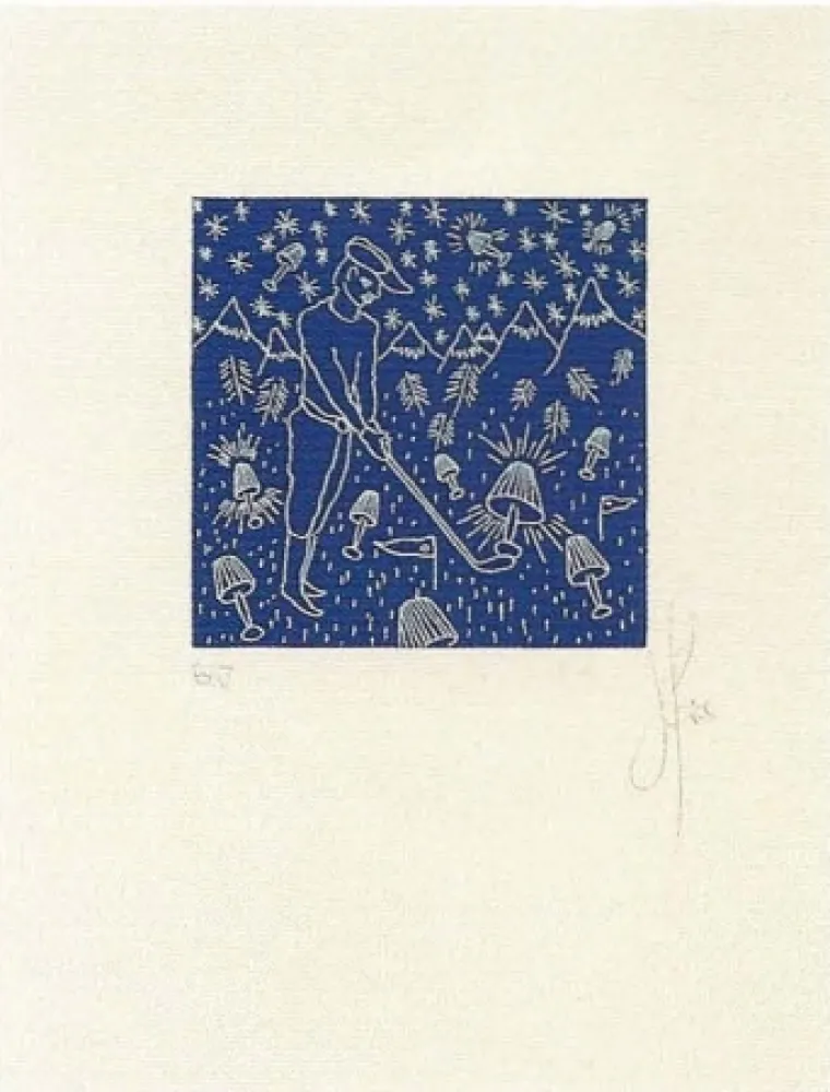 Lithograph Ucles - Treballar de nit