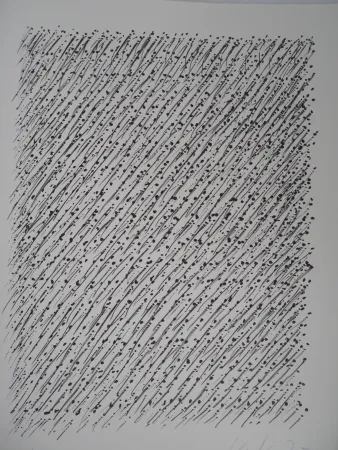 Lithograph Uecker - Le Mouvement 