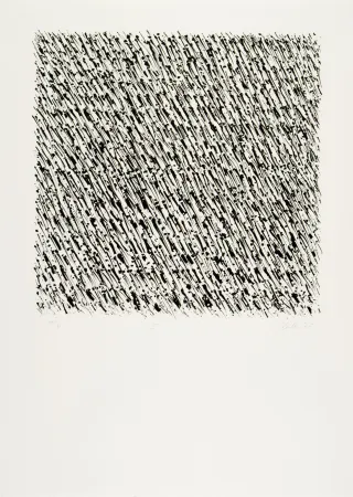 Lithograph Uecker - Manuelle Struktuur. No II