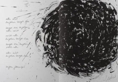 Lithograph Uecker - Spirale, 1987 - Hand-signed