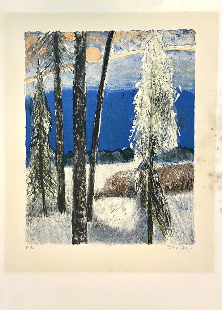 Lithograph Unknown - Paysage