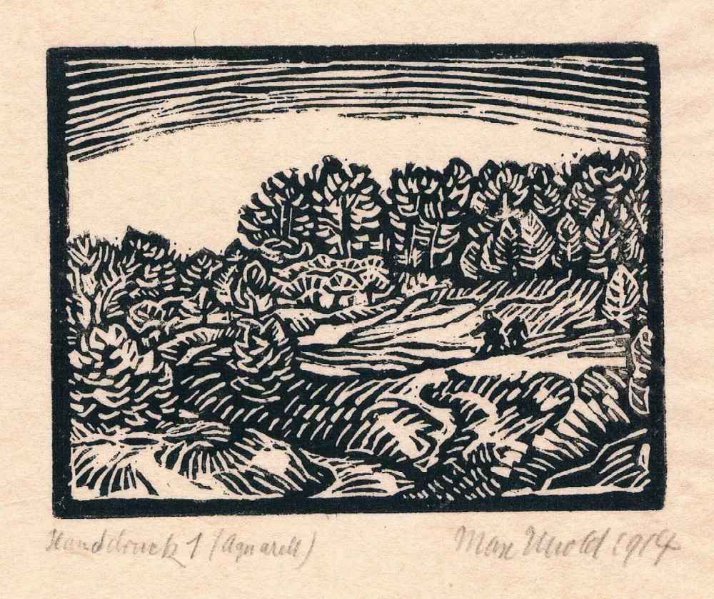 Woodcut Unold - Kleine Landschaft