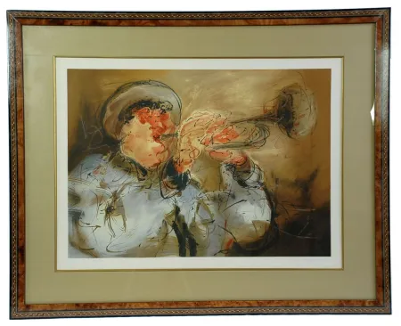 Lithograph Urdin  - Le Trompettiste - The Trumpeter