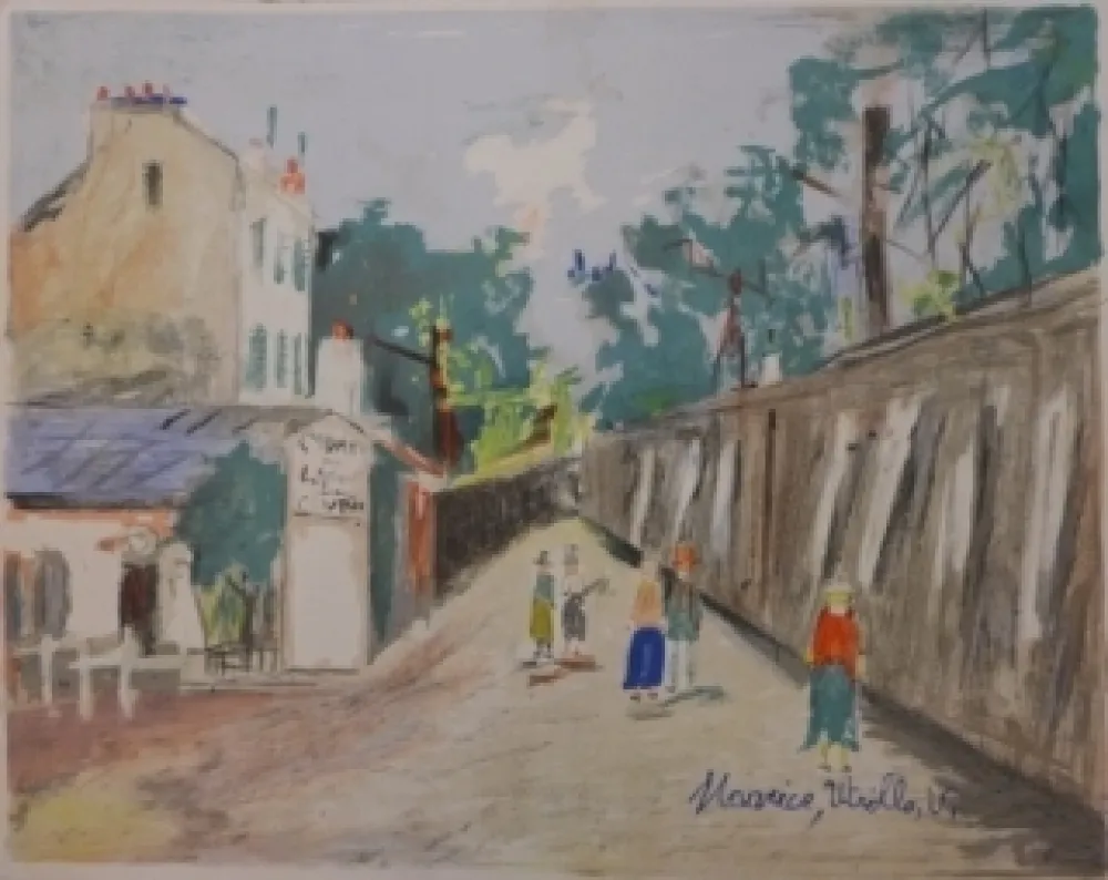 Lithograph Utrillo - Le lapin agile