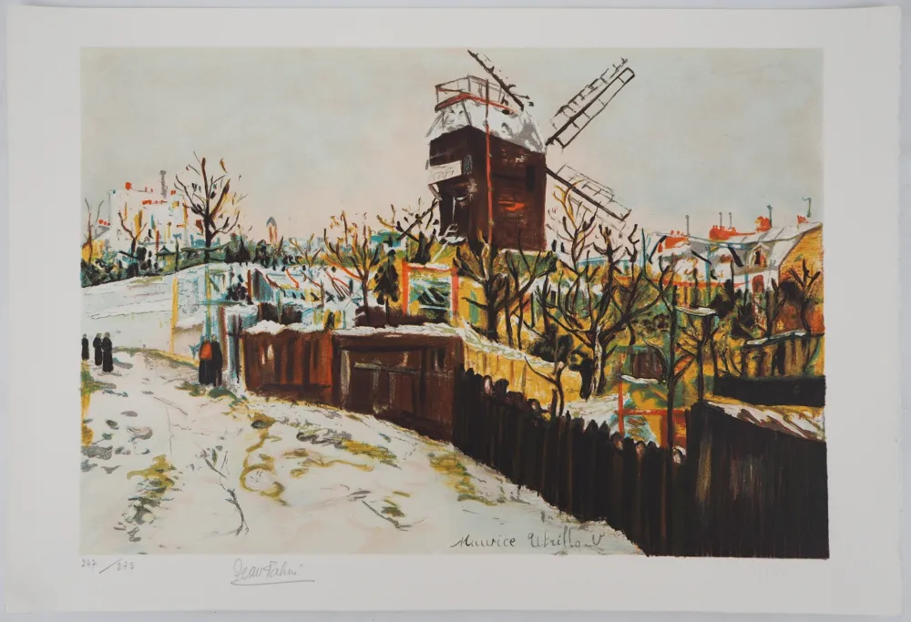 Lithograph Utrillo - Moulin de la Galette à Montmartre