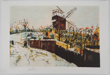 Lithograph Utrillo - Moulin de la Galette à Montmartre