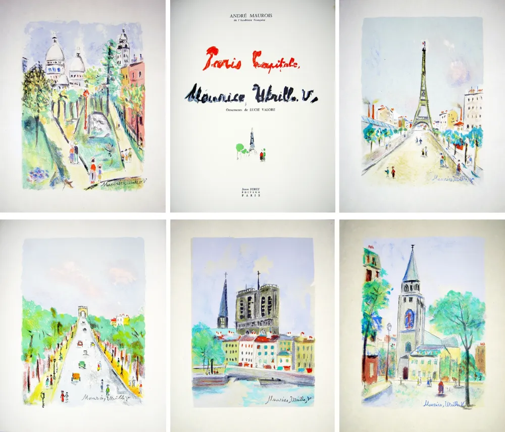 Illustrated Book Utrillo - PARIS CAPITALE. Lithographies originales de Maurice Utrillo, V. (1955).
