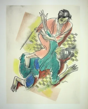 Lithograph Uzelac - Les Arts Martiaux : Jiu-Jitsu