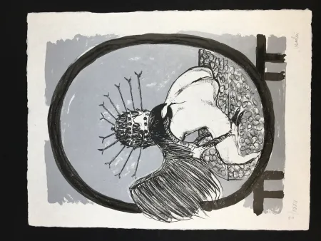 Lithograph Vacchi - Studio per la Celebrazione di Michelangelo