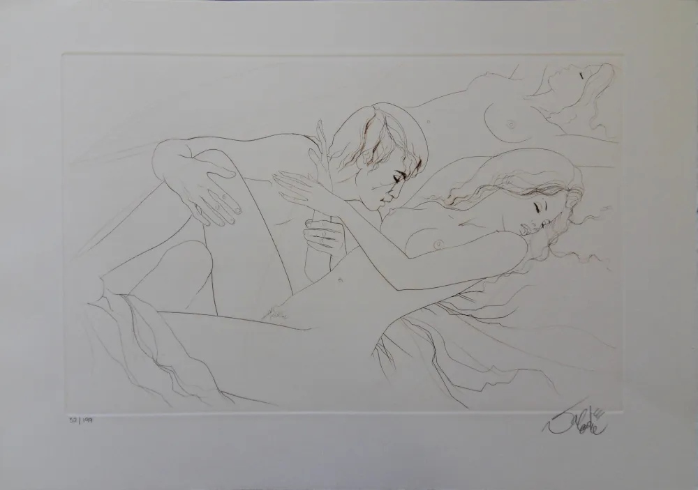 Etching Valadie - Abandonnée au plaisir