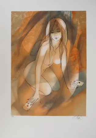 Lithograph Valadie - Brassens, Une Jolie Fleur