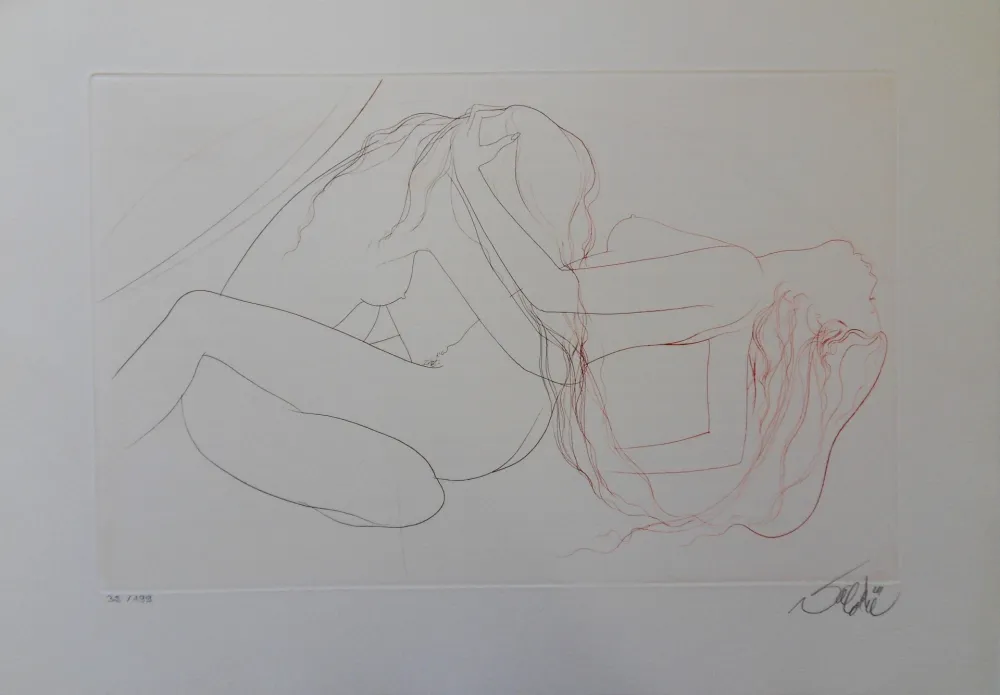 Etching Valadie - Elle chavirait de plaisir