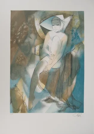 Lithograph Valadie - La religieuse
